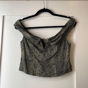 Free People off the shoulder snake skin top
